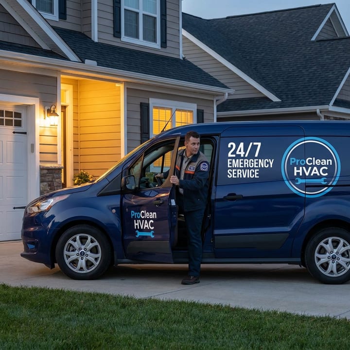 Example HVAC service-van ad generated by Steadywork
